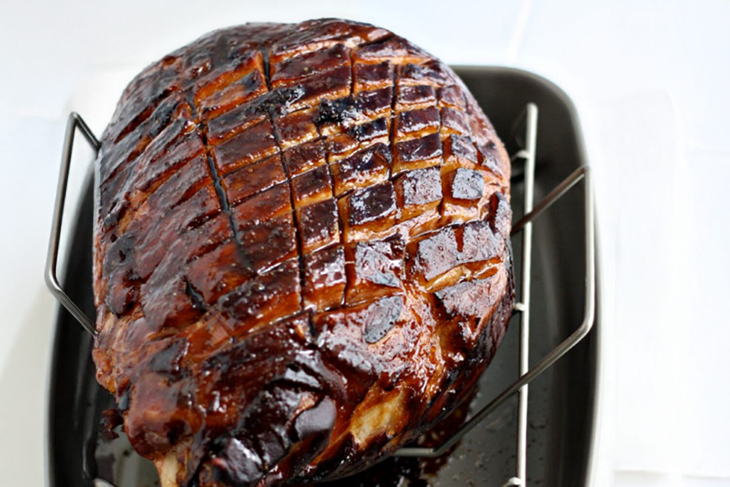 Balsamic and Dijon glazed ham