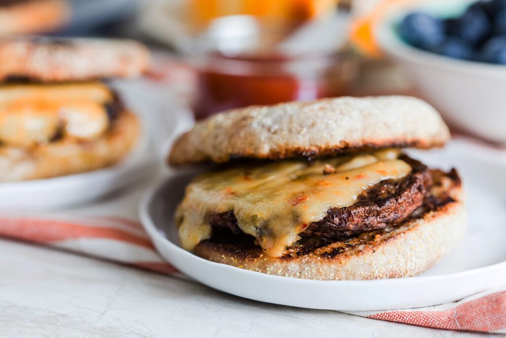 Grilled Sausage and Cheese English Muffin Sandwich