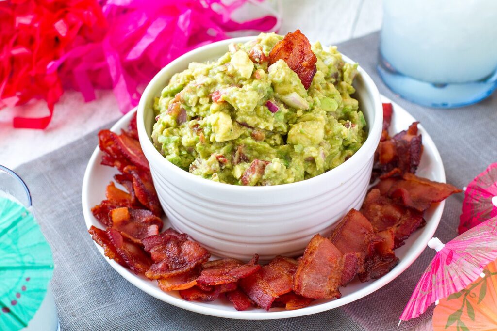 Bacon Chips and Homemade Guacamole