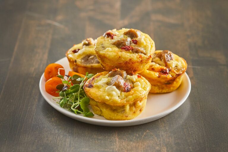 Egg bites with sausage, sun dried tomatoes, and feta.