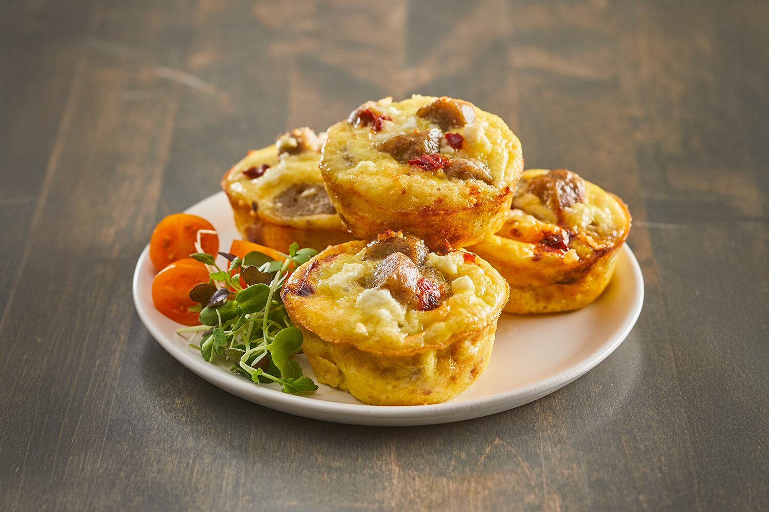 Egg bites with sausage, sun dried tomatoes, and feta.