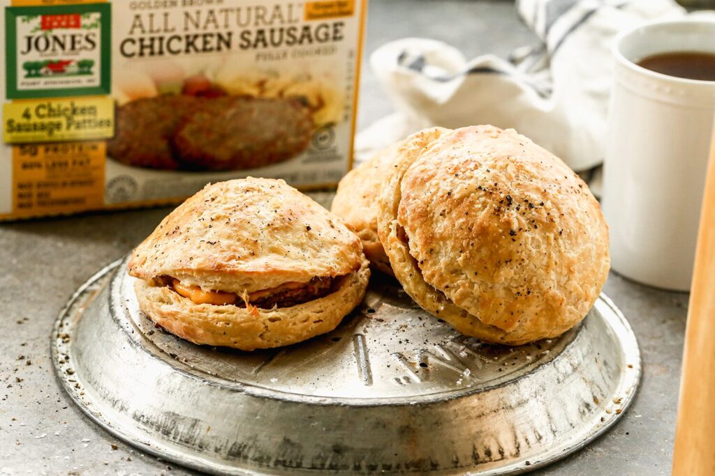 Stuffed Chicken Sausage Biscuit Sandwiches