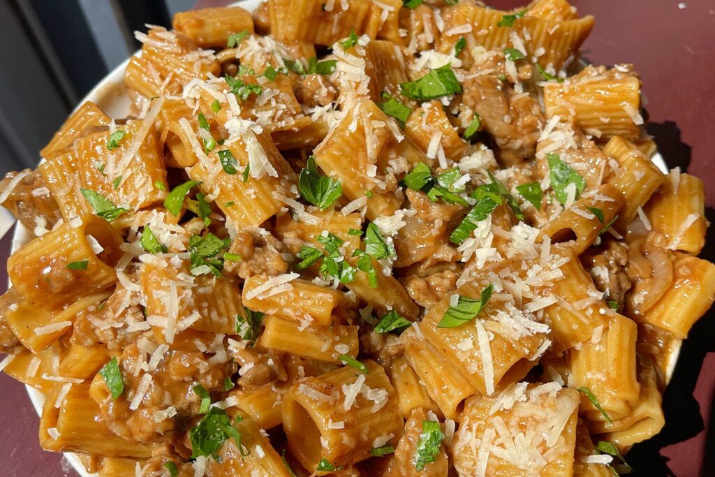 French Onion Sausage Pasta