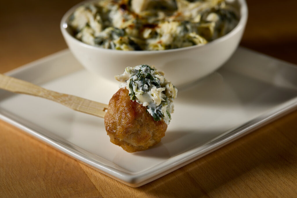 Spinach Artichoke Dip and Meatball